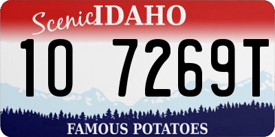 ID license plate 1O7269T
