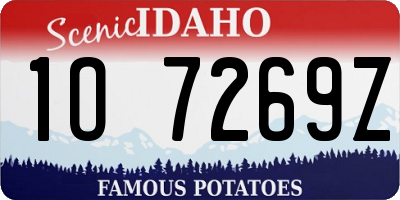 ID license plate 1O7269Z