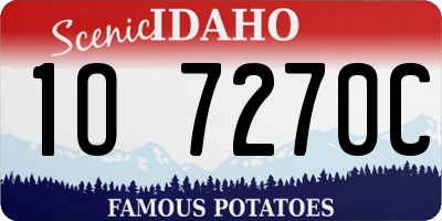 ID license plate 1O7270C