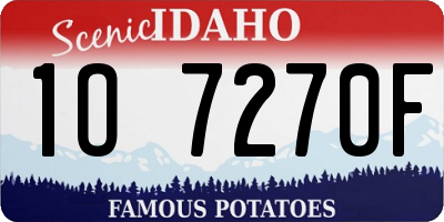 ID license plate 1O7270F
