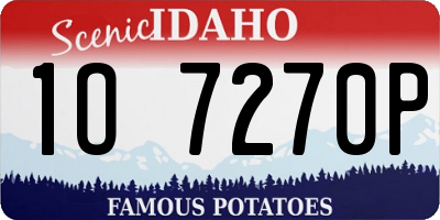ID license plate 1O7270P