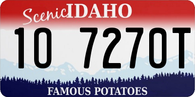ID license plate 1O7270T