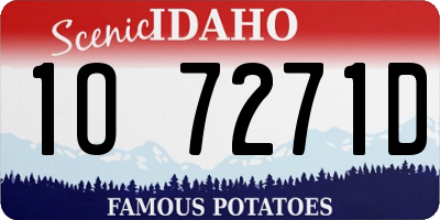 ID license plate 1O7271D