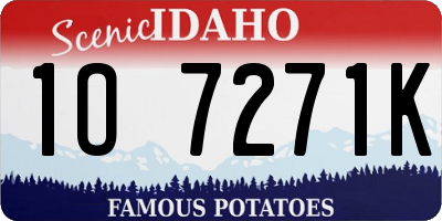 ID license plate 1O7271K