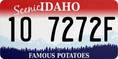 ID license plate 1O7272F
