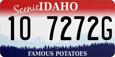ID license plate 1O7272G