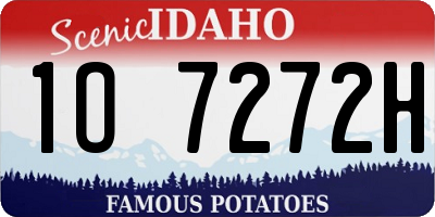 ID license plate 1O7272H