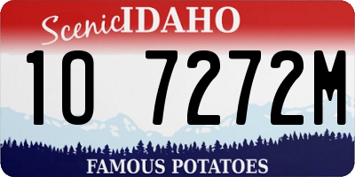 ID license plate 1O7272M