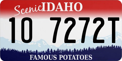 ID license plate 1O7272T