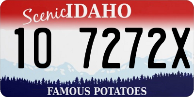 ID license plate 1O7272X