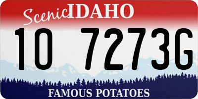 ID license plate 1O7273G