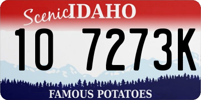 ID license plate 1O7273K