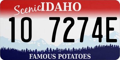 ID license plate 1O7274E