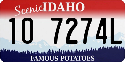 ID license plate 1O7274L