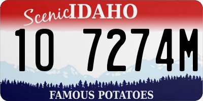 ID license plate 1O7274M