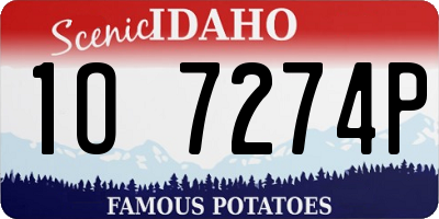 ID license plate 1O7274P