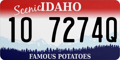 ID license plate 1O7274Q
