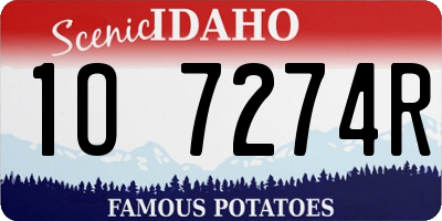 ID license plate 1O7274R