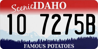 ID license plate 1O7275B