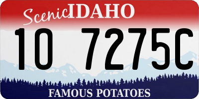 ID license plate 1O7275C