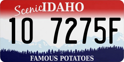 ID license plate 1O7275F