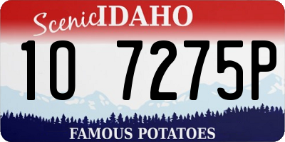 ID license plate 1O7275P