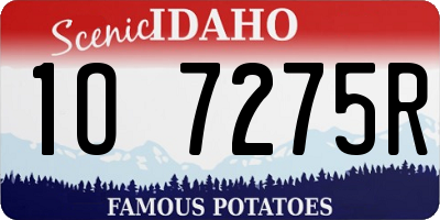 ID license plate 1O7275R