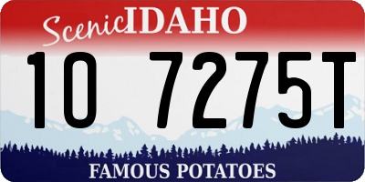 ID license plate 1O7275T