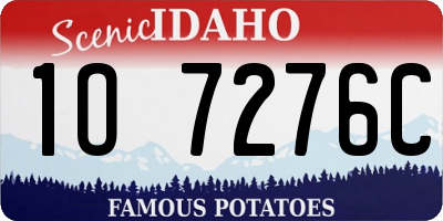 ID license plate 1O7276C