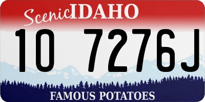 ID license plate 1O7276J