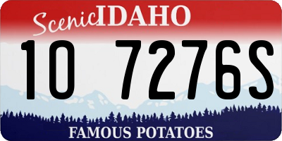 ID license plate 1O7276S