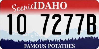 ID license plate 1O7277B
