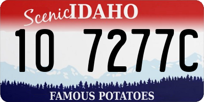 ID license plate 1O7277C