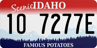 ID license plate 1O7277E