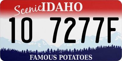 ID license plate 1O7277F