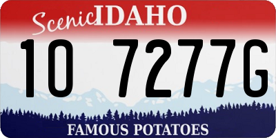 ID license plate 1O7277G