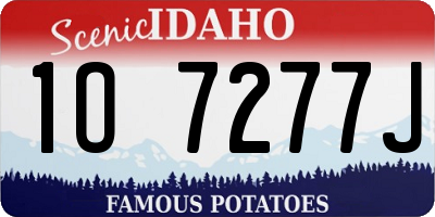 ID license plate 1O7277J