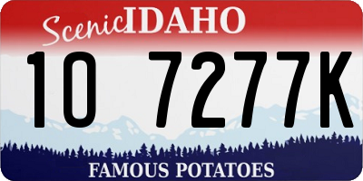 ID license plate 1O7277K