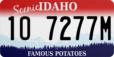 ID license plate 1O7277M
