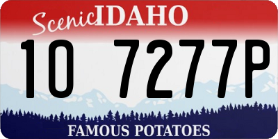 ID license plate 1O7277P
