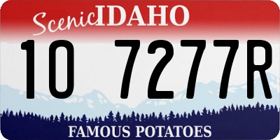 ID license plate 1O7277R