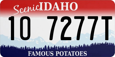 ID license plate 1O7277T