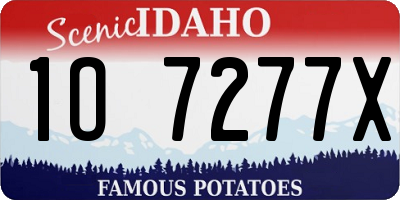 ID license plate 1O7277X