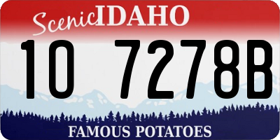 ID license plate 1O7278B