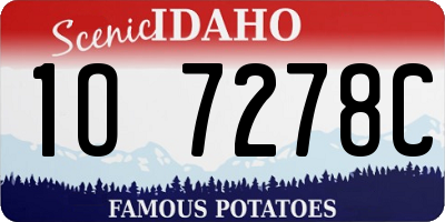 ID license plate 1O7278C