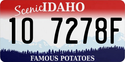 ID license plate 1O7278F