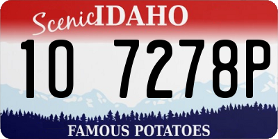 ID license plate 1O7278P