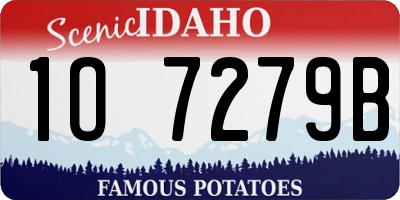 ID license plate 1O7279B