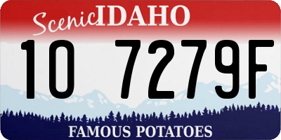 ID license plate 1O7279F