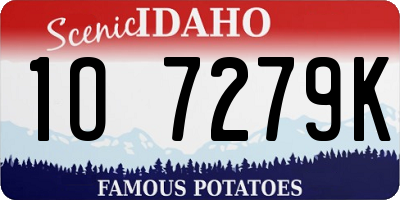 ID license plate 1O7279K